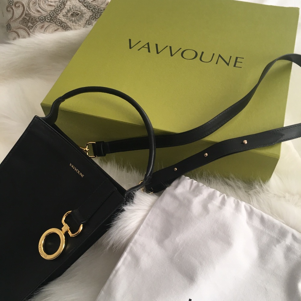 Vavvoune Black Leather Mishe Handbag